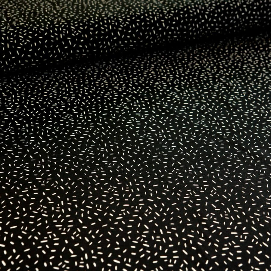 Jersey "confetti" schwarz - Reststück 60 cm