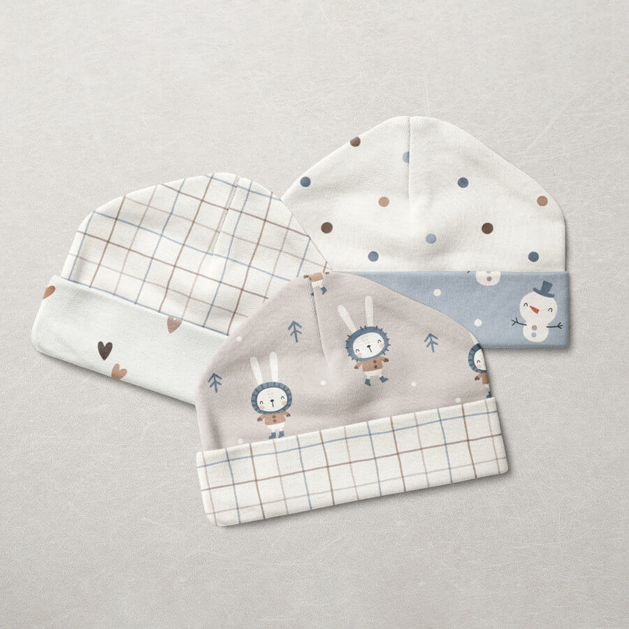Grid Mehrfarbig Blau/Beige Jersey – Bild 2