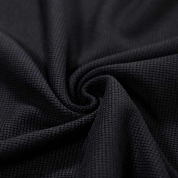 Waffelstrick Jersey Schwarz