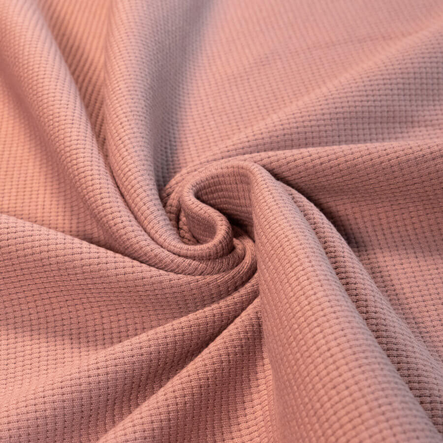 Waffelstrick Jersey Ziegelrosa